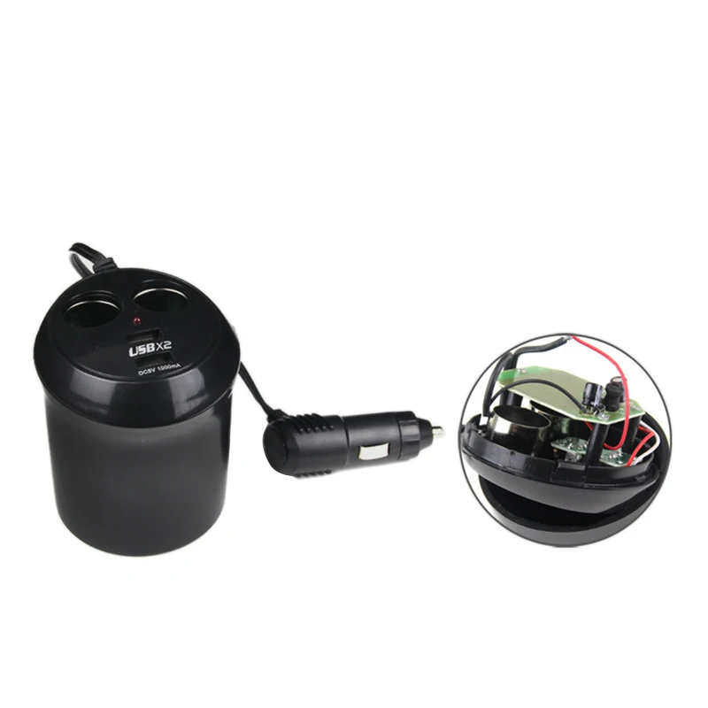 

Liplasting 12-24V Dual USB Car Charger Adapter with 2 Socket Cigarette Lighter splitter