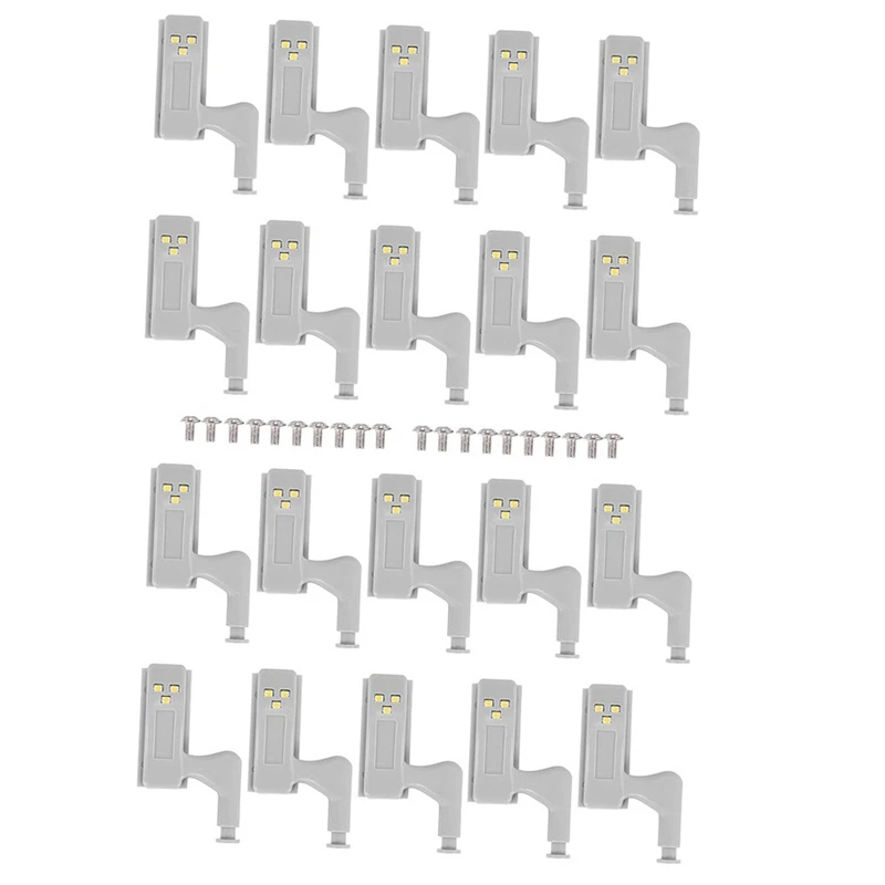 

20Pcs 0.25W Universal LED Under Cabinet Light Cupboard Inner Hinge Lamp Closet Wardrobe Sensor Light