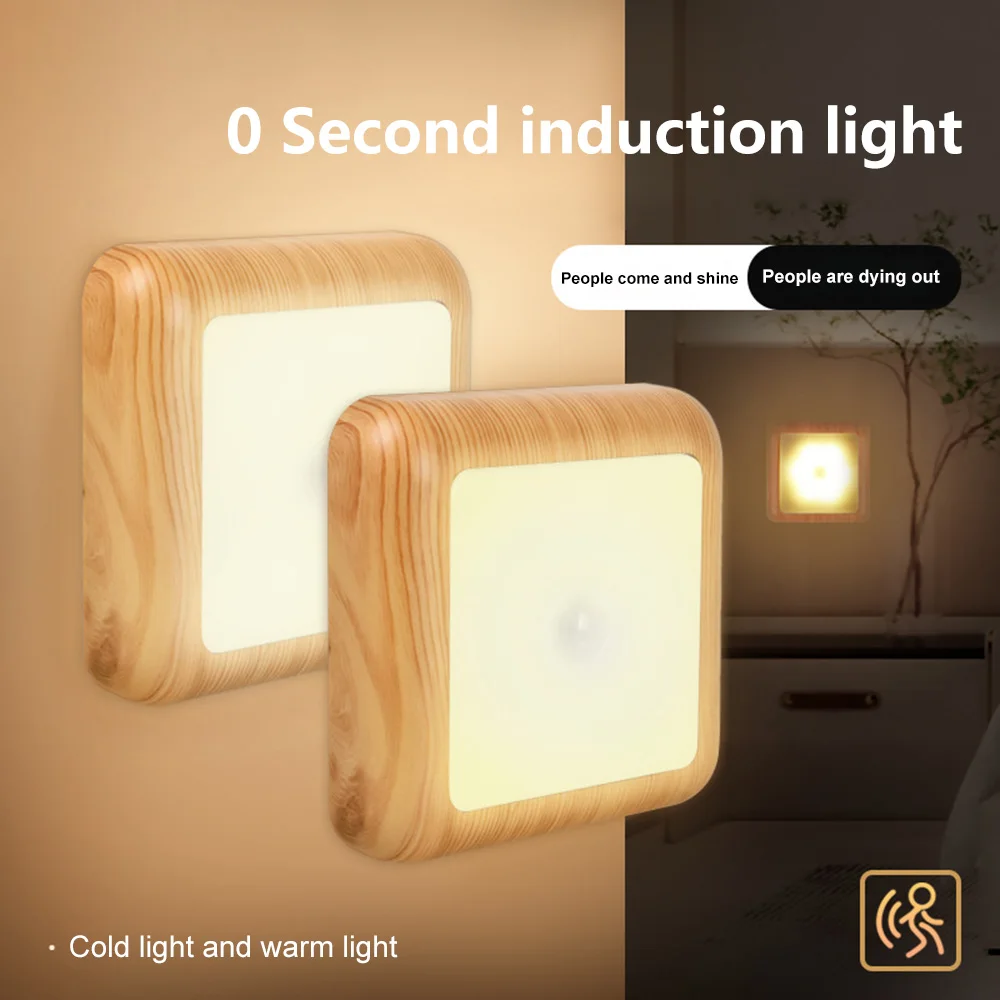 

LED Motion Sensor Night Light Battery Powered Wireless Lighting Stairs Light Bedroom Wall Lamp For Cupboard Toilet Wardrobe Home