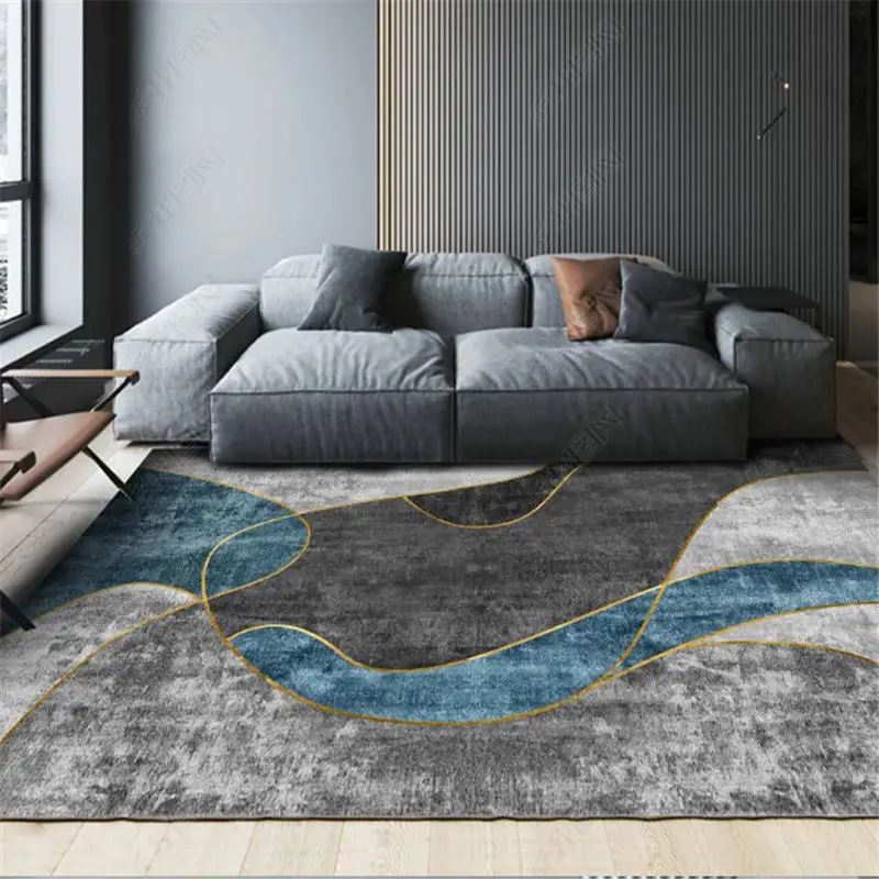 

Geometric Printed Carpets Light Luxury Bedroom Decor Carpet Simple Large Area Living Room Rugs Modern Cloakroom Study Lounge Rug
