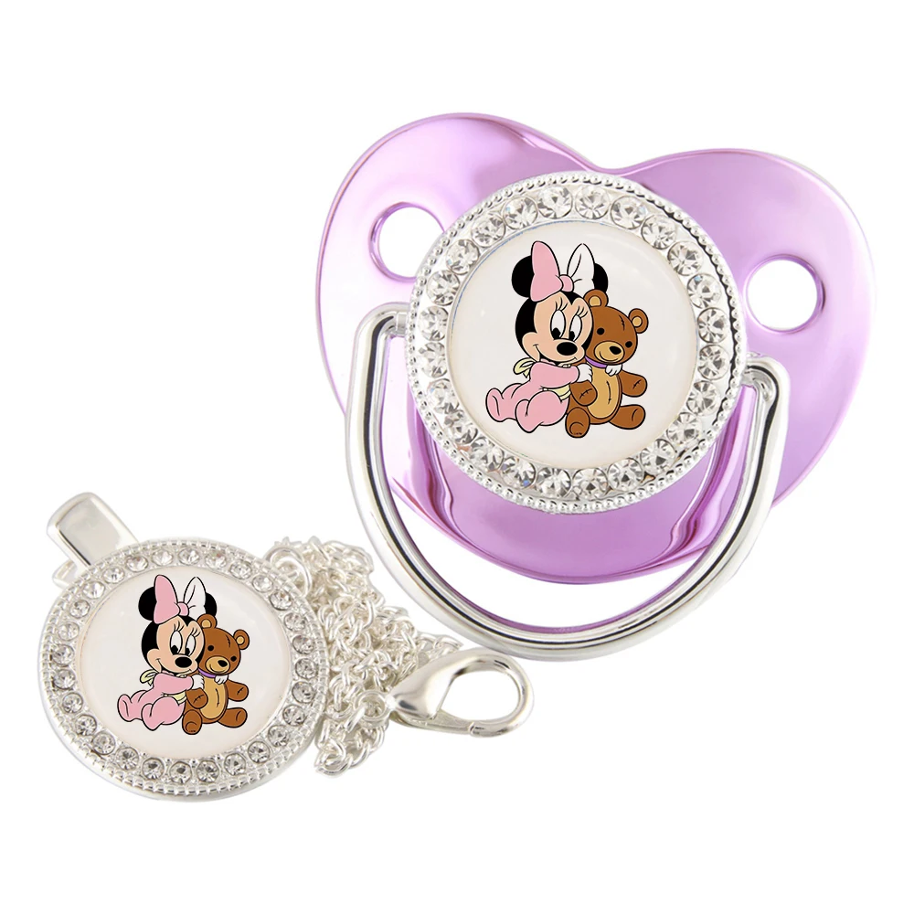 

Disney Minnie Mouse Image Baby Pacifier With Clip Orthodontic Dummy Nipple Newborn Infant Soother BPA Free Teat Baby Unique Gift