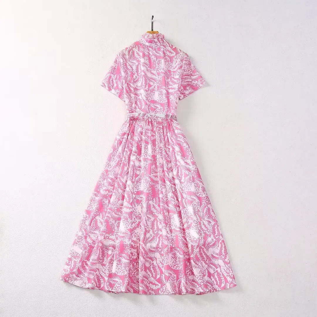 Платье-рубашка ZJYT женское с винтажным принтом модельное модное повседневное