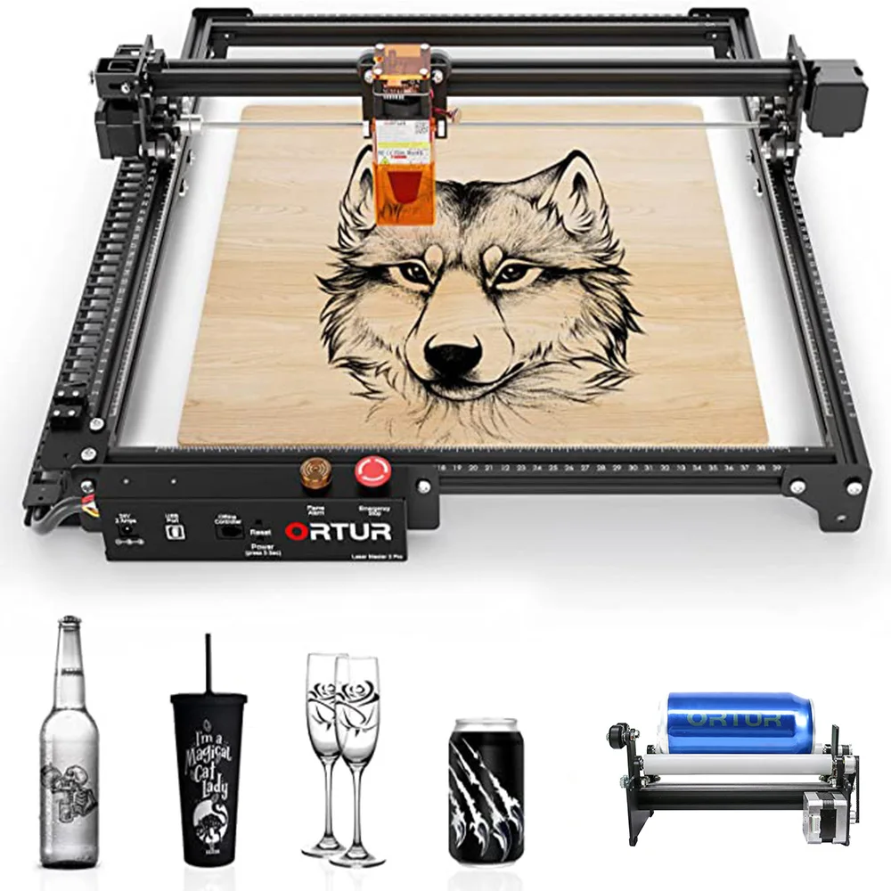 

ORTUR PROS2 Laser Cutting Engraving Air Assist Pump Enclosure Machine Laser Roller Rotary Woodworking Metal Wood Leather Acrylic