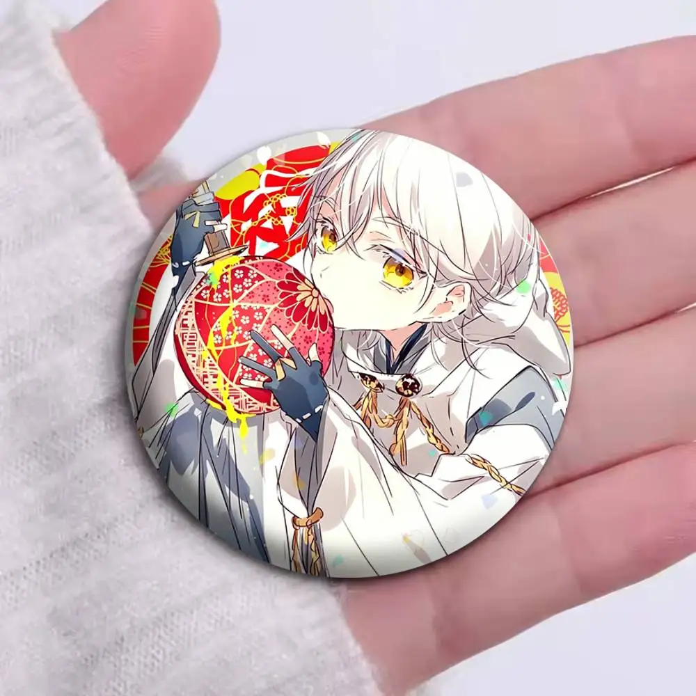 Фото Значки Touken Ranbu Tsurumaru Kuninaga: креативные жестяные значки-пуговицы, броши для одежды и рюкзаков №4