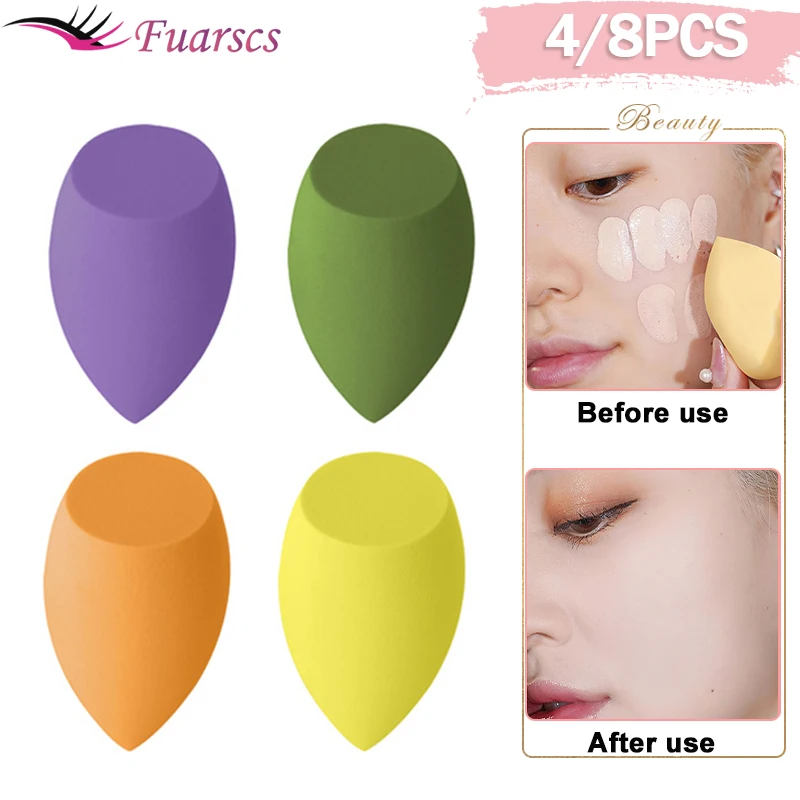 

4/8pcs Makeup Sponge Powder Puff Dry and Wet Combined Beauty Cosmetic Ball Foundation Powder Puff Bevel Cut Make Up Sponge Tools