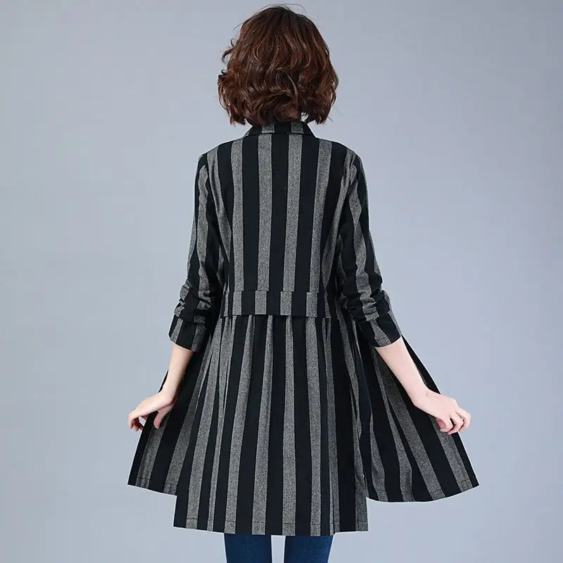 

Women Shirt Striped Long Sleeve Single Breasted Ladies Shirt Casual Loose Polo Collar Spring Basic Shirt Women Clothes T263