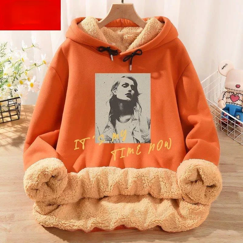 Winter Women's Coat Sweatshirt Fleece Top Hooded Pullover Lamb Fleece Jacket Free Shipping Warmth Plus Size Leisure Wholesale