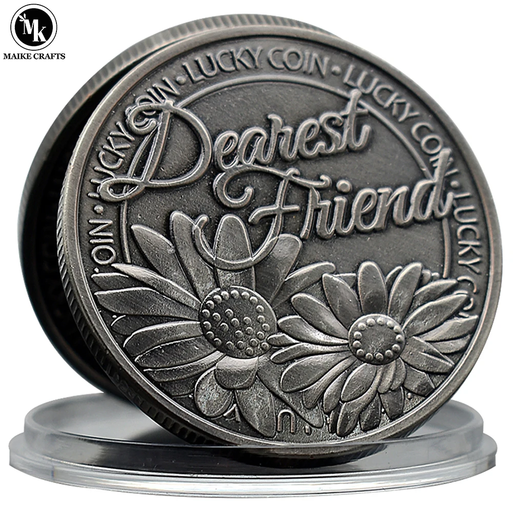 Самый дорогой друг вызов монета Подсолнух металлическая винтажная Серебряная монета на удачу коллекционный праздничный подарок Самый дорогой друг вызов монета Подсолнух металлическая винтажная Серебряная монета на удачу коллекционный праздничный подарок