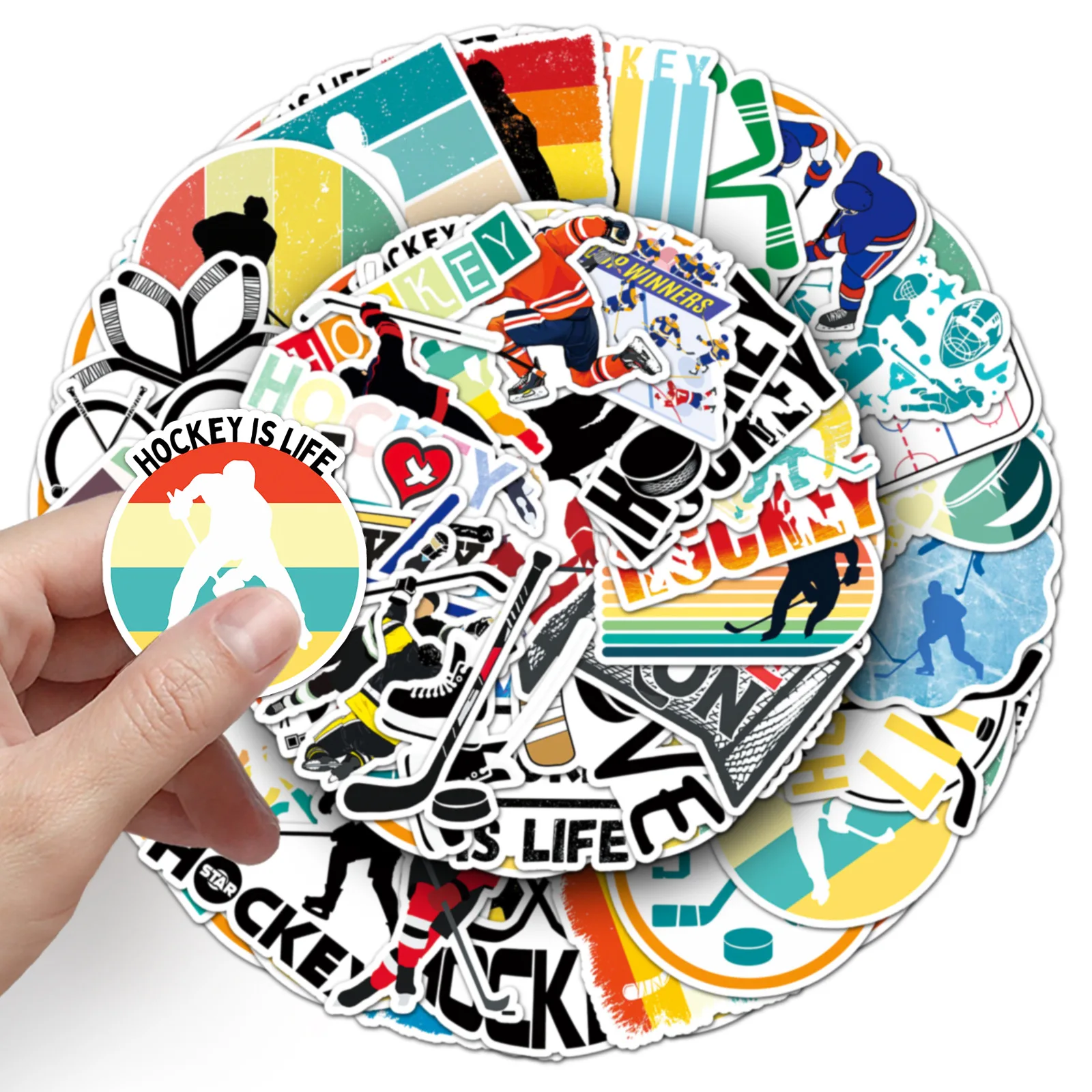 Стикеры для хоккейного мяча 10/30/50 шт. Мультяшные наклейки спортивные граффити