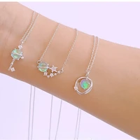 dream aurora star key necklaces for women korean female student chain pendant necklace girl best friend birthday gifts