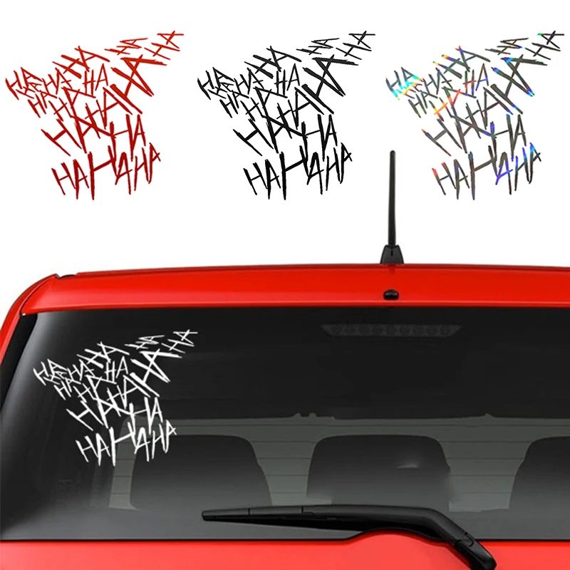 

Автомобильные наклейки Joker Hahaha, светоотражающий декор для шлема, мотоциклетные наклейки, креативные солнцезащитные водонепроницаемые ПВХ наклейки на бампер и окно