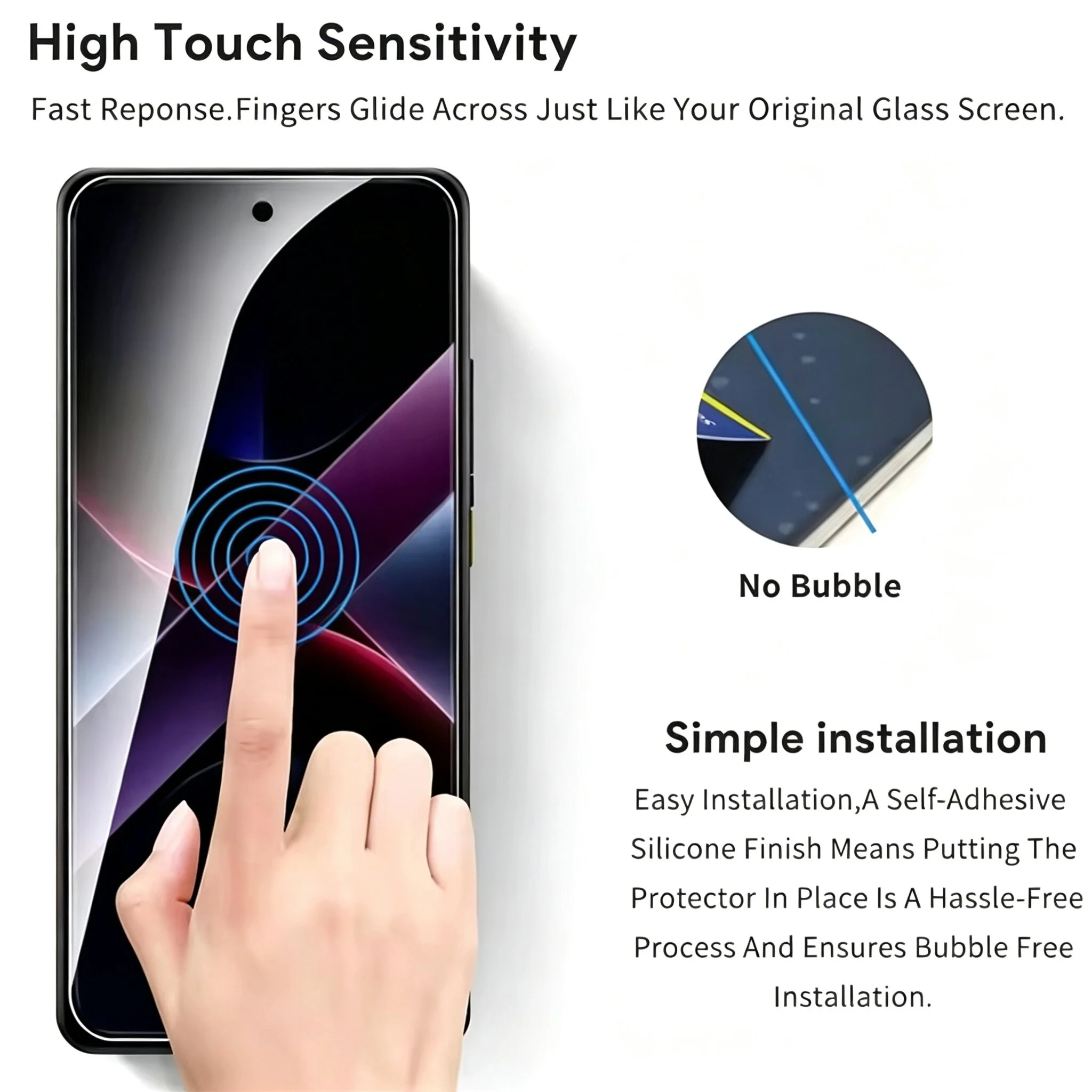 Защитное стекло для Poco X8 Pro Max, защитная пленка для экрана Poco F8 Ultra F7 Pro, полное покрытие, защитная стеклянная пленка, разблокировка по отпечатку пальца (art.: 3920dca20ed83) - 3920dca20ed83