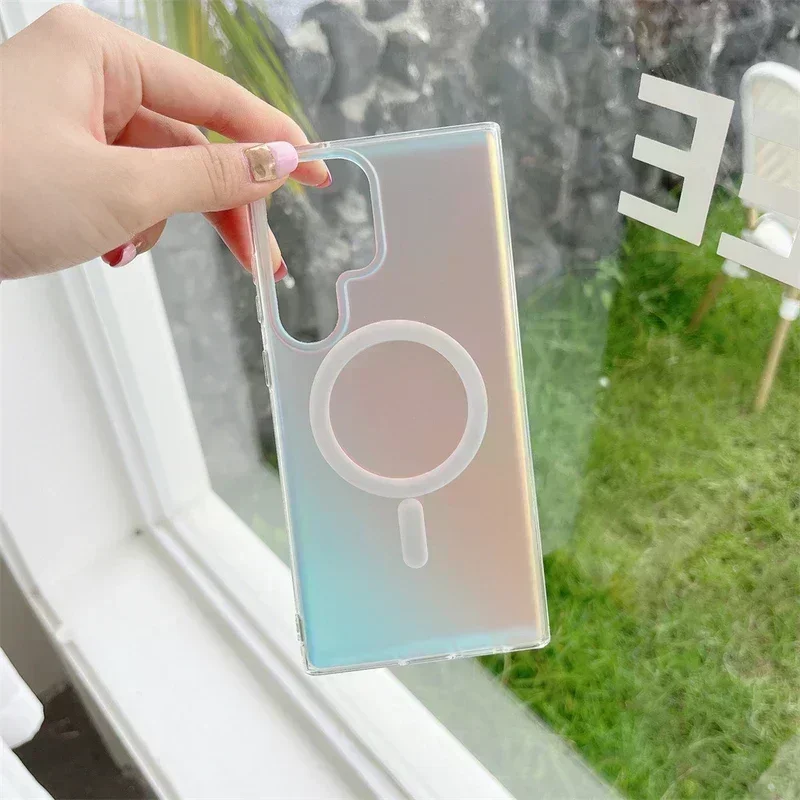 Противоударный чехол для телефона Magsafe роскошные обесцвеченные магнитные