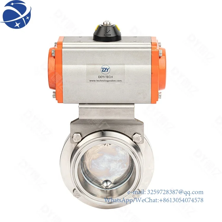 

Yun YiStainless Steel Pneumatic Actuator Triclamp Butterfly Valve