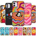 Чехол для Iphone 11, чехол для iPhone 13, 12 Pro Max, 7, 8 plus, XR, XS Max, X, SE 2020, 6, 6s, 5, технические характеристики, 13, 12, Черная задняя крышка с радужными волнами