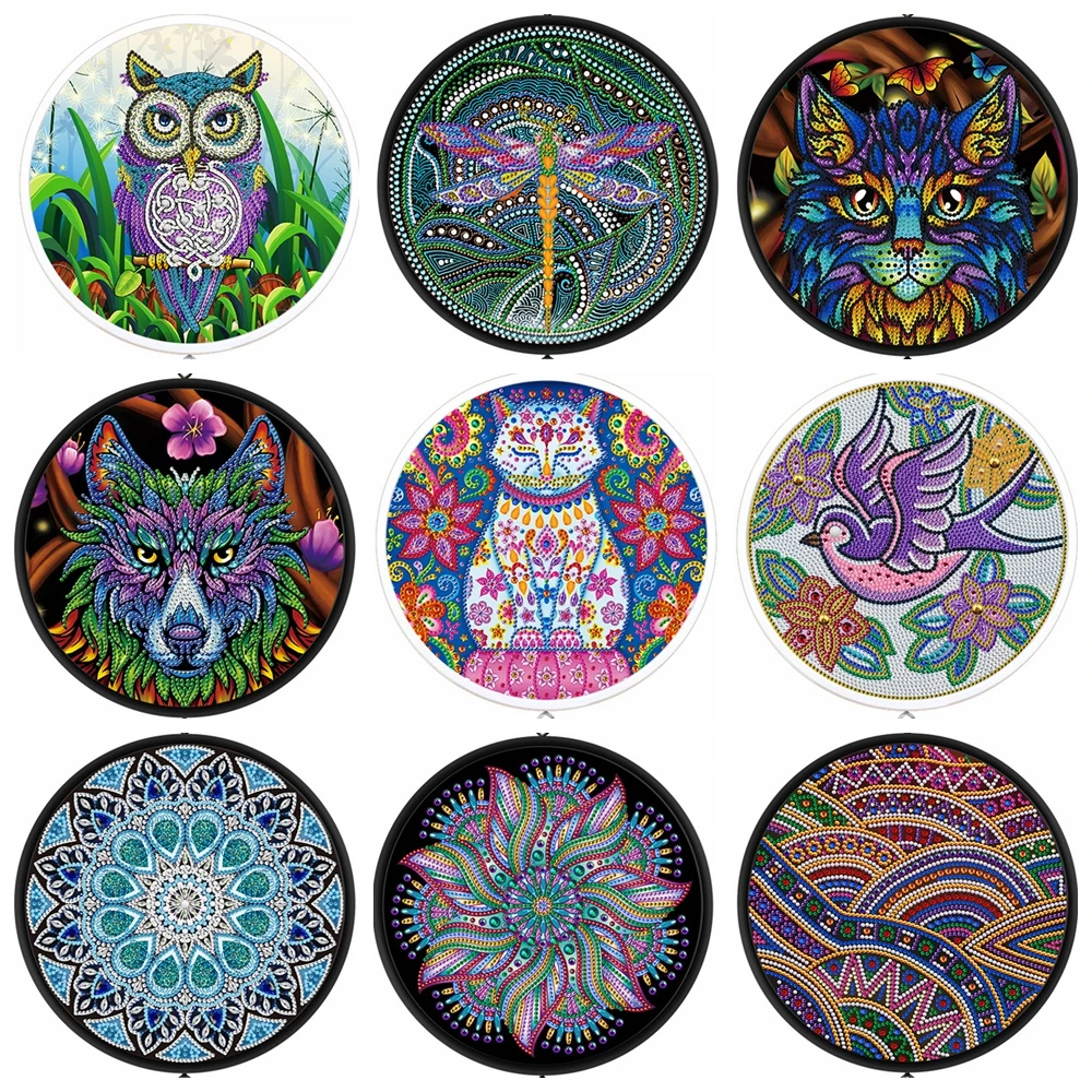 

Flower Style DIY 5D Diamond Painting With Round Frame Sling Tassles Diamond Embroidery Cross Stitch Home Wall Decoration