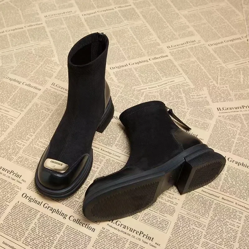 Женские ботинки для верховой езды на толстой подошве