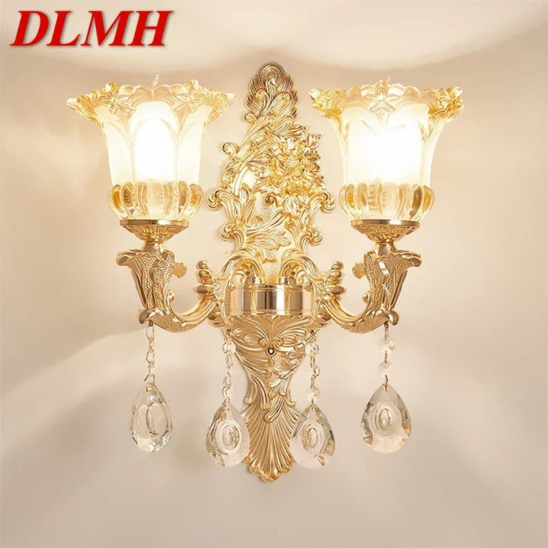 Роскошный хрустальный настенный светильник DLMH Европейский прикроватный для