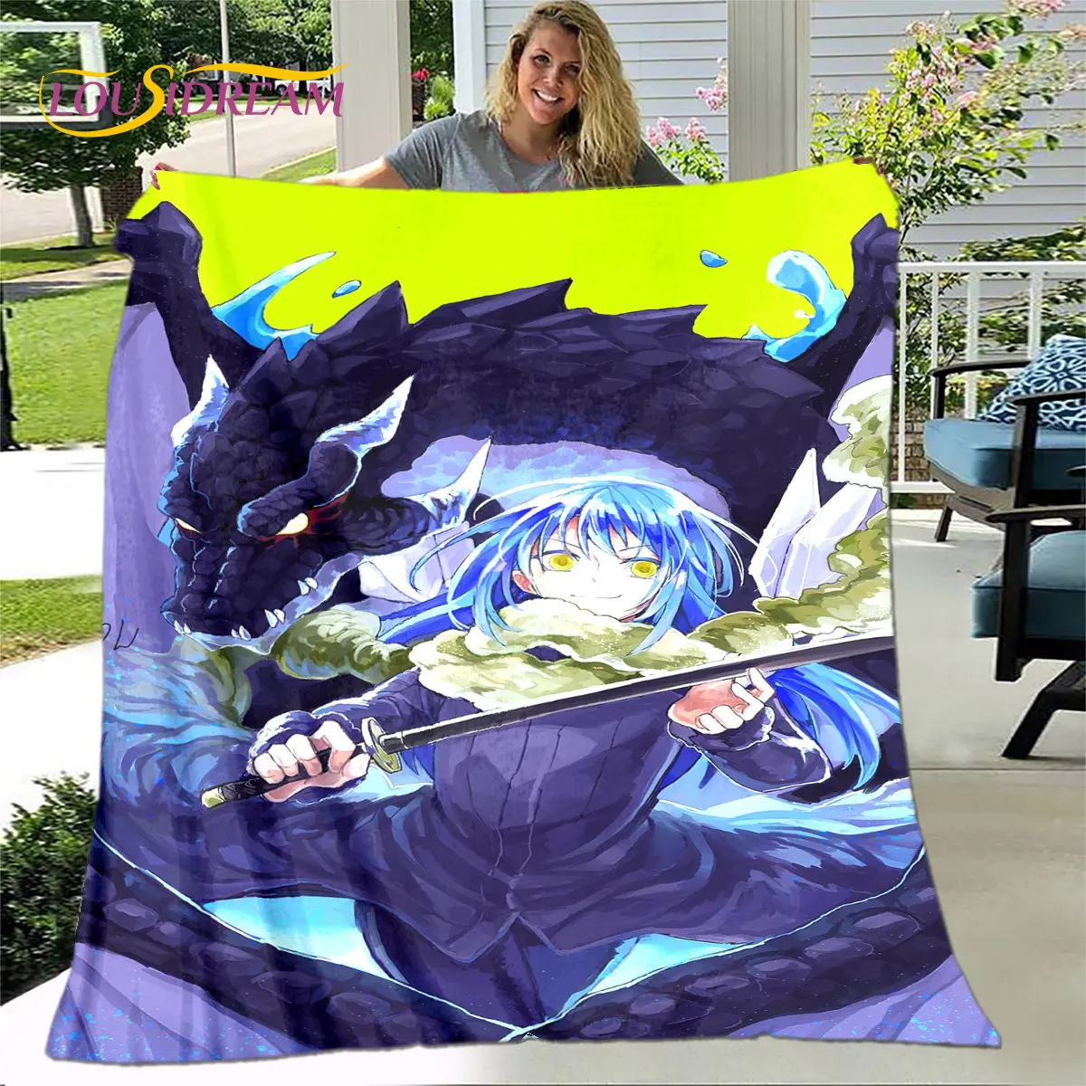 

I Got Reincarnated As A Slime Anime Soft Plush Blanket,Flannel Blanket Throw Blanket for Living Room Bedroom Sofa Picnic Cover