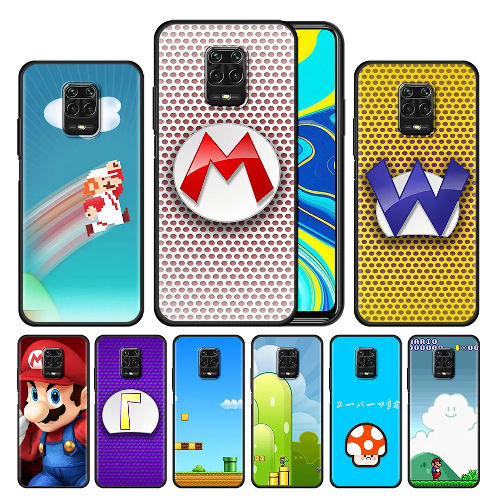 

Case Cover for Xiaomi Redmi Note 9 9s 8 8T 10 11 7A 9c 9T 10A 10c 11S Pro Style Protection Luxury Original Super Mario Logo