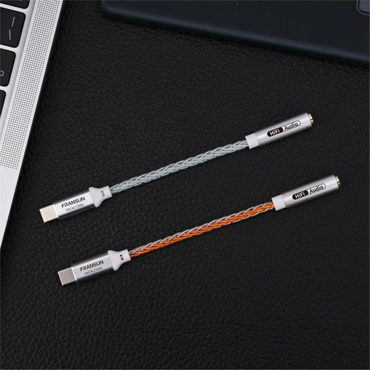 Фото (DT93) Цифровой аудиоадаптер USB-C на 3,5 мм, аудиокабель ALC5686, 32 бит/384 кГц, ЦАП, адаптер для декодирования наушников, красный №1