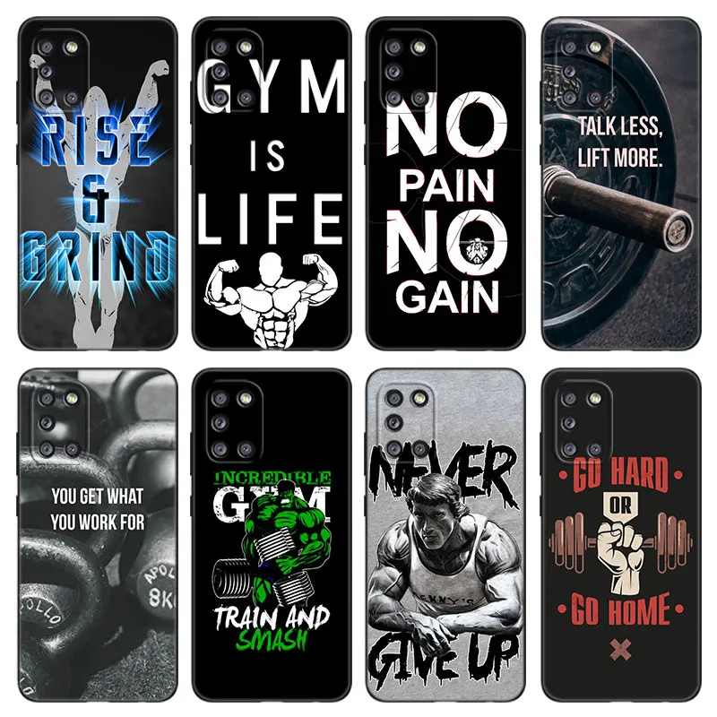 Bodybuilding Gym Fitness Phone Case For Samsung Galaxy A01 A03 Core A02 A10 A20 S A11 A20E A30 A40 A41 A5 2017 A6 A8 + A7 2018