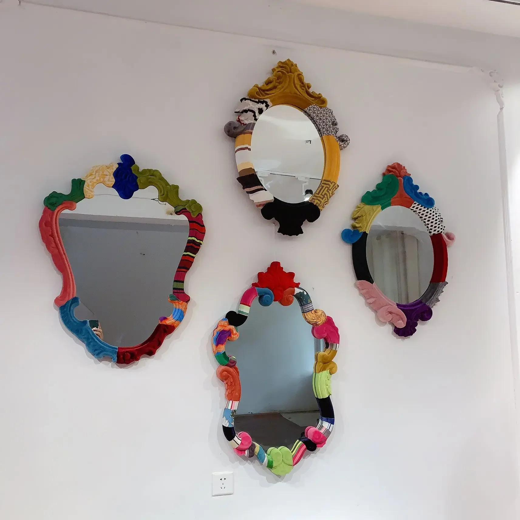

Bedroom Dressing Mirror Living Room Wall Decoration Entrance Cabinet Mirror Cafe Princess Bathroom Mirror