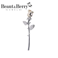 beautberry classic gold color rose flower brooches for women alloy exiquisit flower weddings banquet casual brooch pins gifts