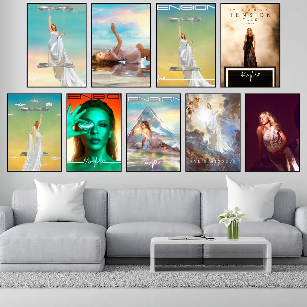 OBE Singer K-Kylie Minogue Tension P Poster Small Living Room Bar Decorate Stickers Wall Office Study Fashion