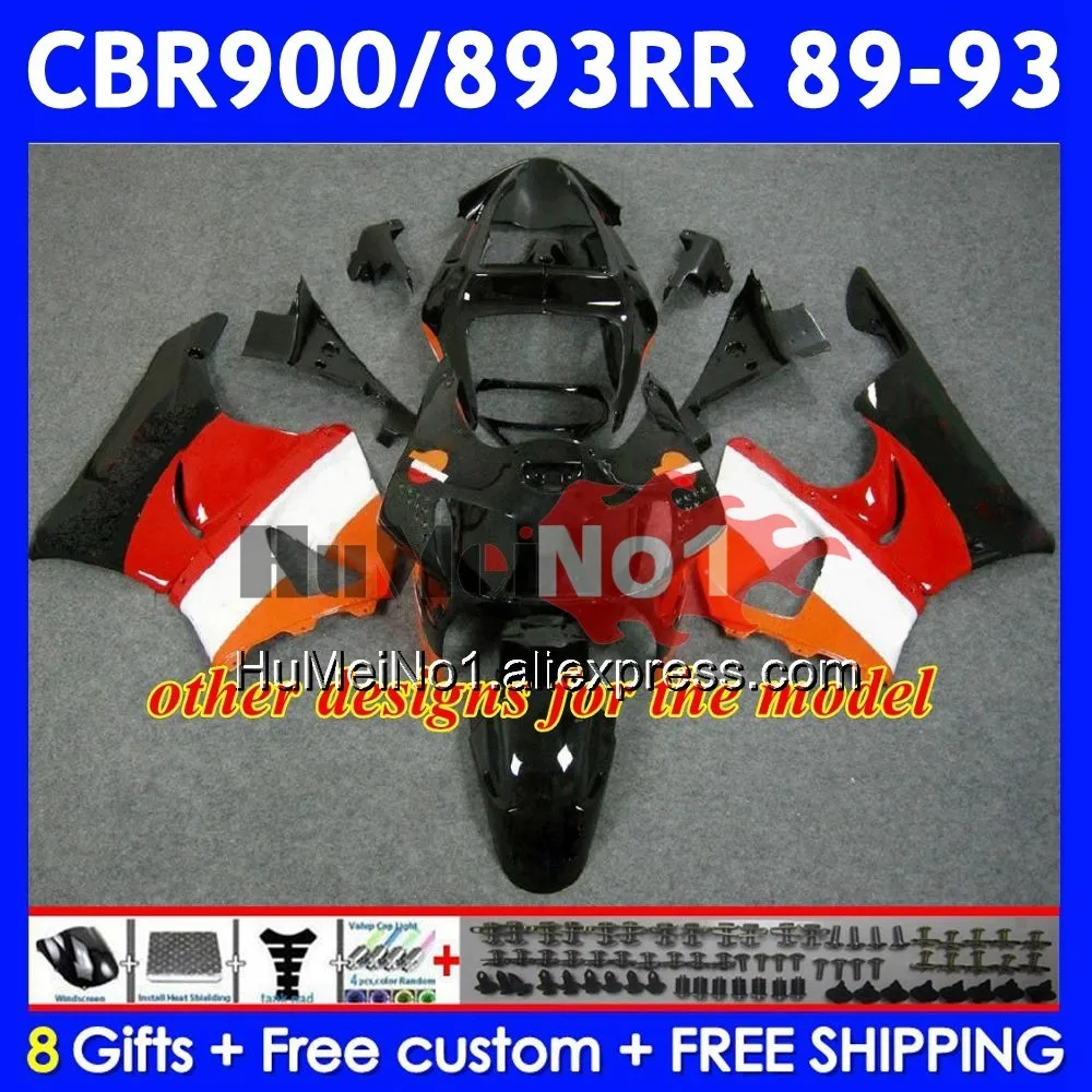 Зеленый черный корпус для HONDA CBR893RR CBR 893RR 54No.22 CBR900 CBR893 RR 1989 1990 1991 1992 1993 CBR900RR 89 90 91 92 93
