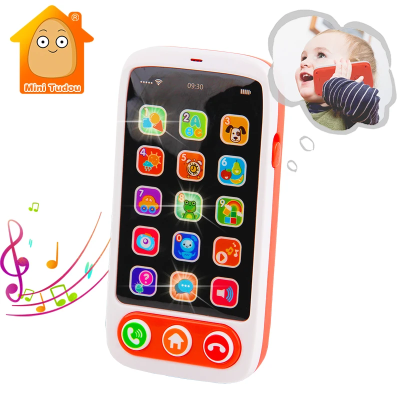 

Kids Learning Toys Baby Mobile Phone Toy English Machine With Light Musical Babyphone Children Educational Toys Babies Telephone