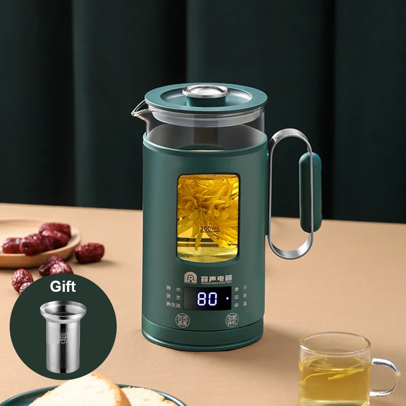 

Электрический мини-чайник, портативный многофункциональный чайник для здоровья, чашка из нержавеющей стали с фильтром, стеклянный бойлер д...