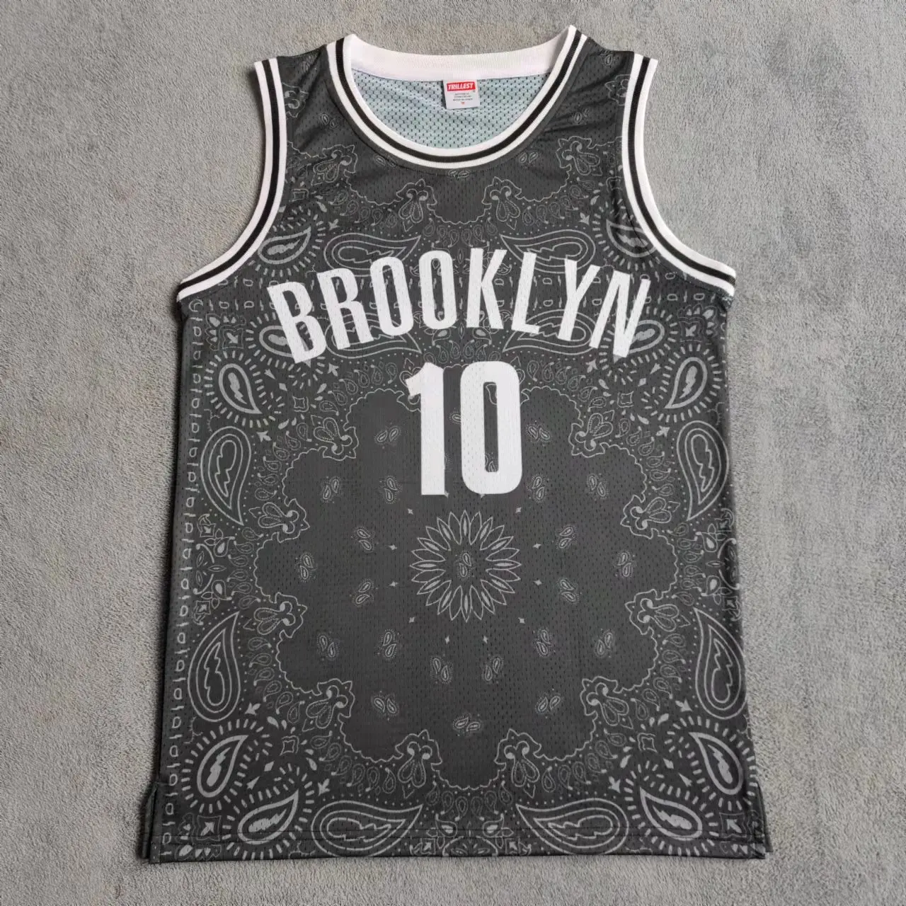 

TRILLEST Ben Simmons 10 Paisley Printed Brooklyn Black Basketball Jersey