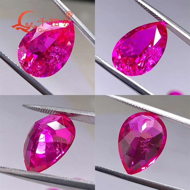 Розово-розовый/морганит розового цвета в форме груши созданный лаборатории