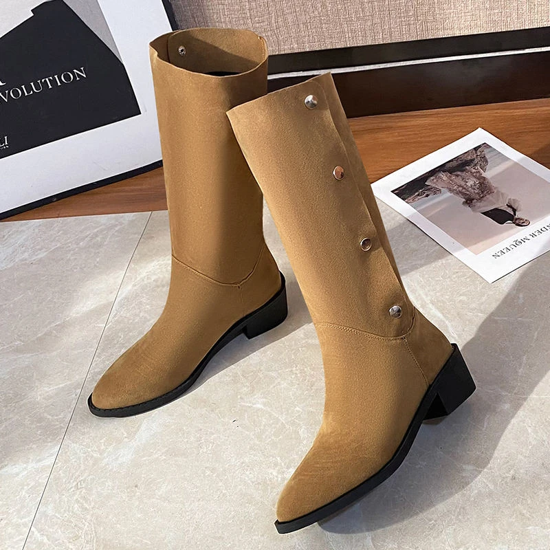Women's Knee High Boots Autumn and Winter New Wool Fashion Women's Boots 2023 Outdoor Light Casual Shoes Large