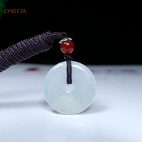 cynsfja new real certified natural grade a emerald burmese jadeite lucky amulet peace buckle jade pendant high quality best gift