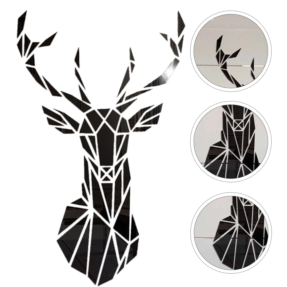 

1 Set Black Stag-headed Sticker Chic Wall Sticker Removable Wall Decal