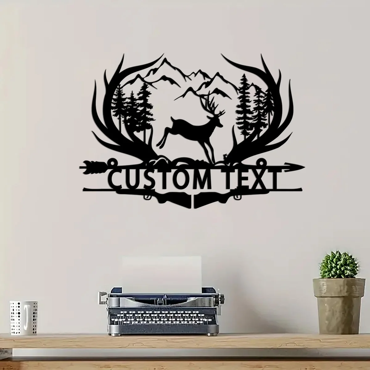 Персонализированный Металлический Настенный знак с оленем на