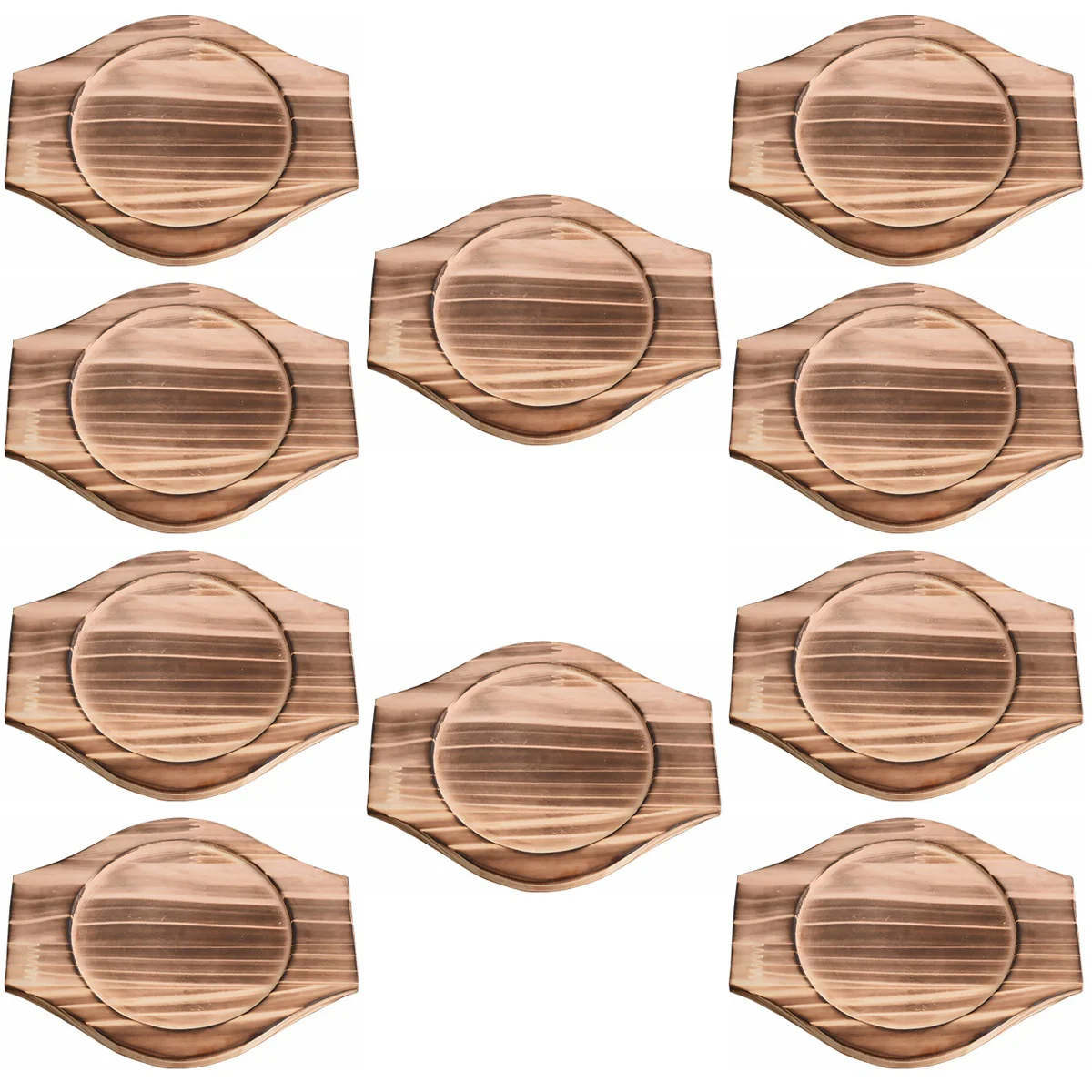 

10 Count Stone Bowl Mat Tableware Pad Wooden Pot Household Placemat Circle Tray Hot Heat-resistant Anti-scalding Placemats