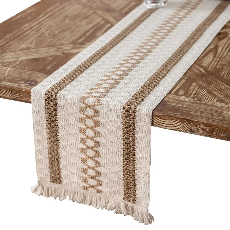 30x180 см джутовая льняная винтажная скатерть из натурального мешковины
