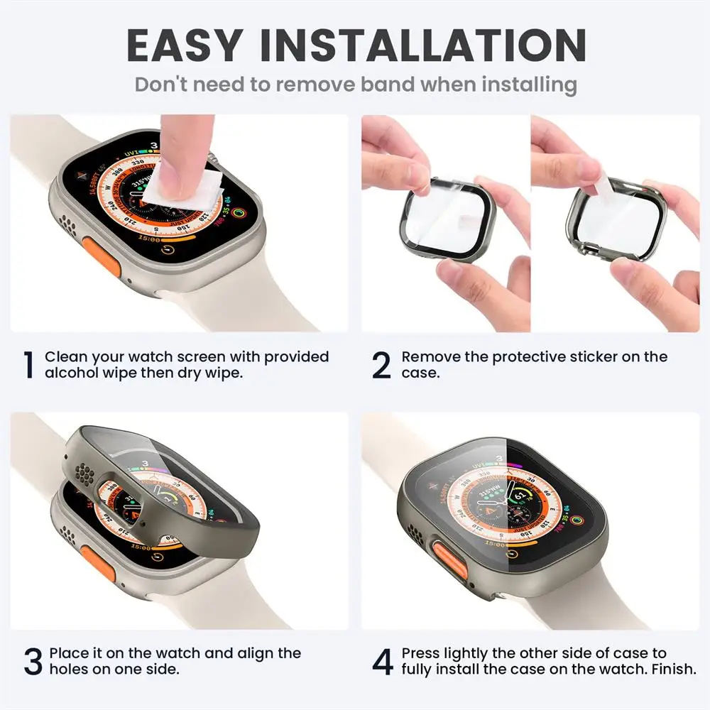 Защитная пленка для экрана Apple Watch Ultra 2 чехол 49 мм 45 41 44 40 аксессуары из закаленного