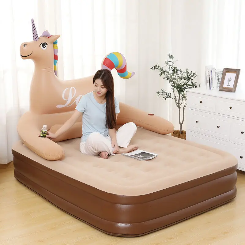 Двойной надувной матрас с единорогом удобная домашняя кровать воздушной