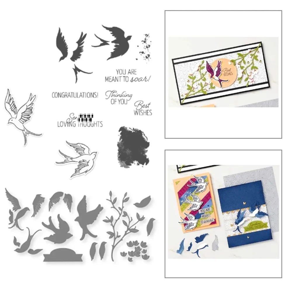 

Swallow Branch Stamps And Cutting Dies For Diy Dies Scrapbooking Embossing Decoration Photo Album Hand Account Craft Die New