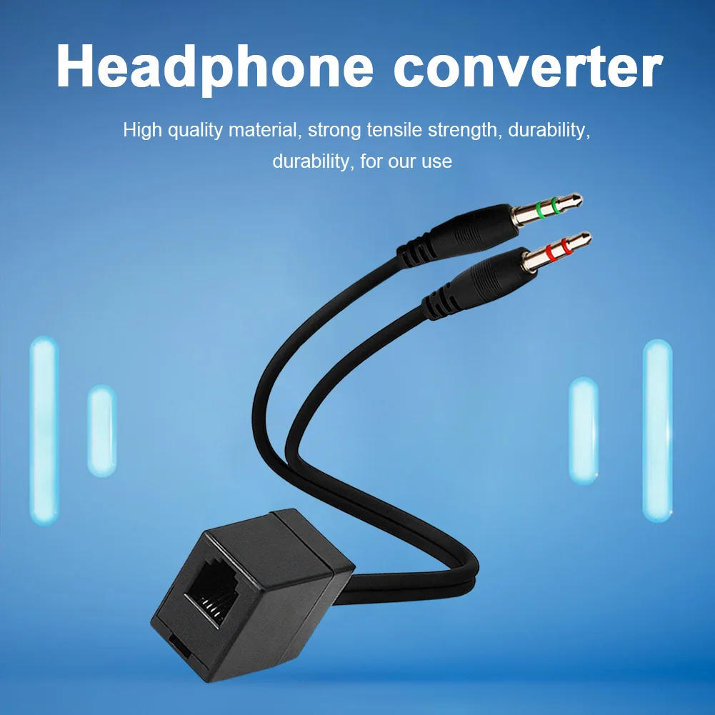 

Конвертеры для наушников, Конверсионный кабель 35 см, конвертор для телефонной гарнитуры, преобразователь в гарнитуру для ПК для дома/колл-центра/образования