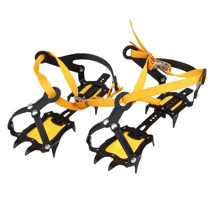 10 Tooth Ice Snow Crampons Anti-Slip Climbing Gripper Shoe Covers Spike Cleats Stainless Steel Snow Skid Shoe Cover Crampon