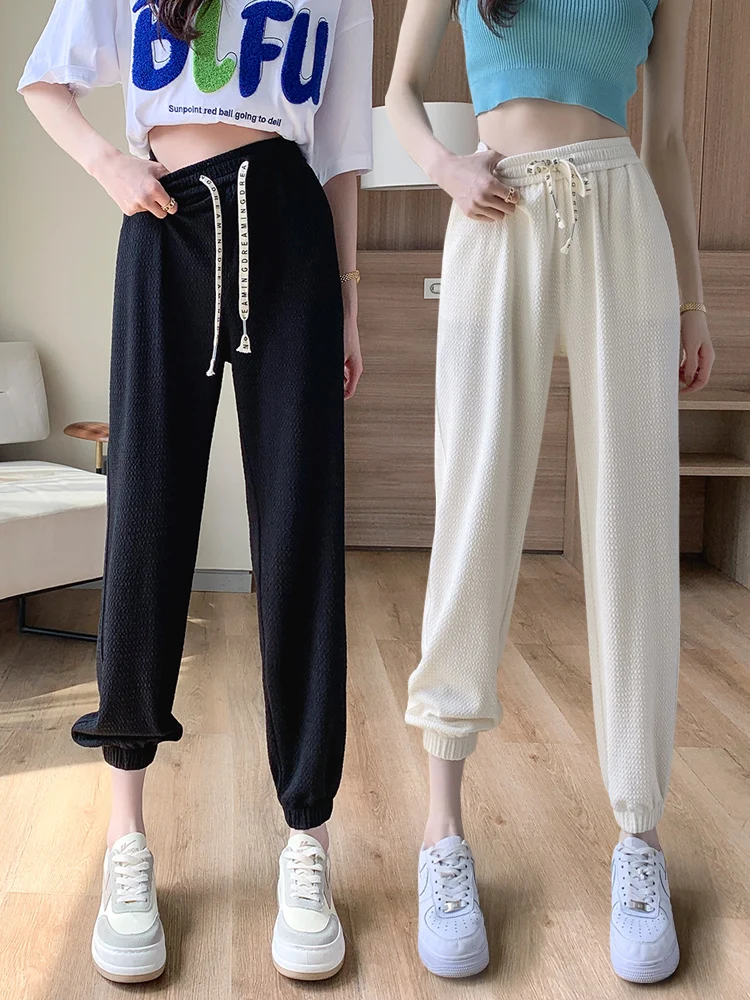 Женские джоггеры с буфами летние повседневные спортивные брюки-султанки