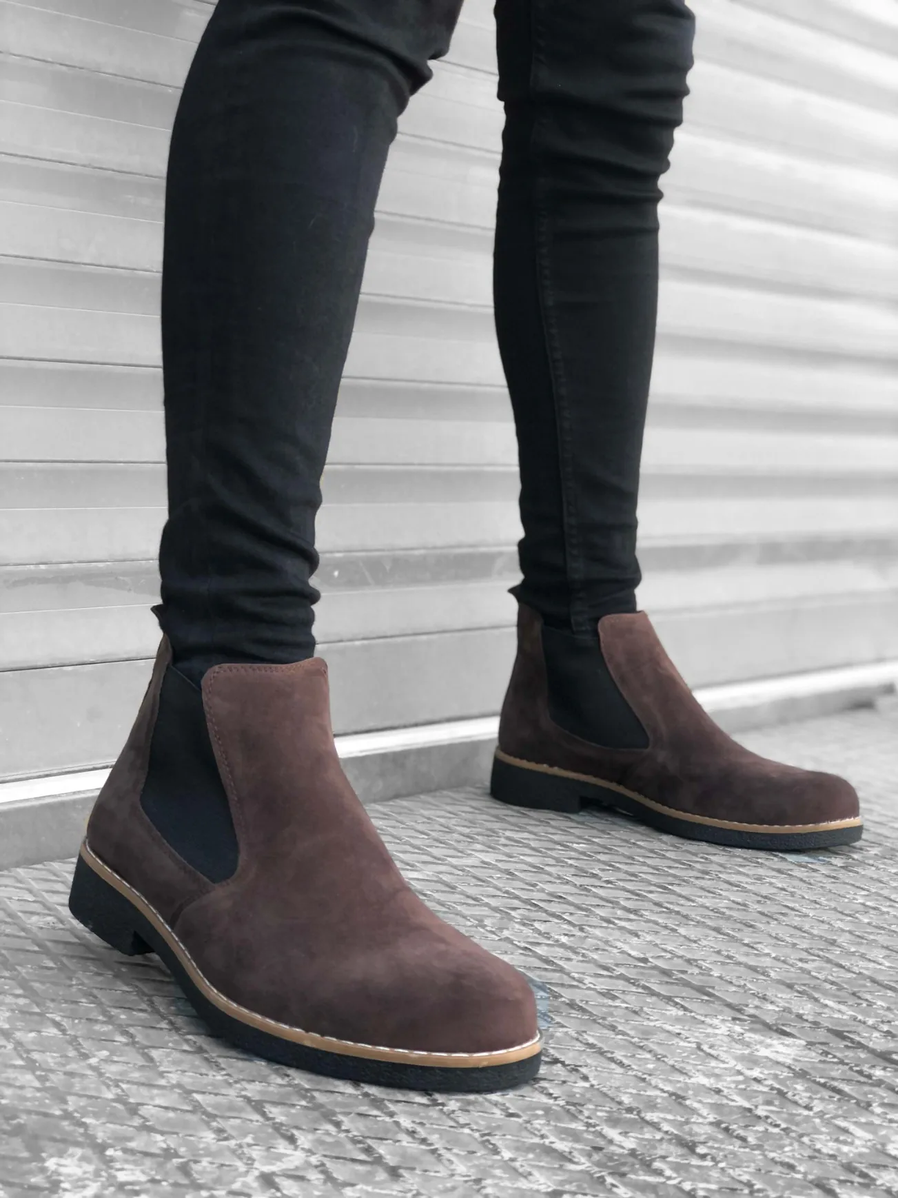 

BA0058 Chelsea lacing brown men ankle ankle boots