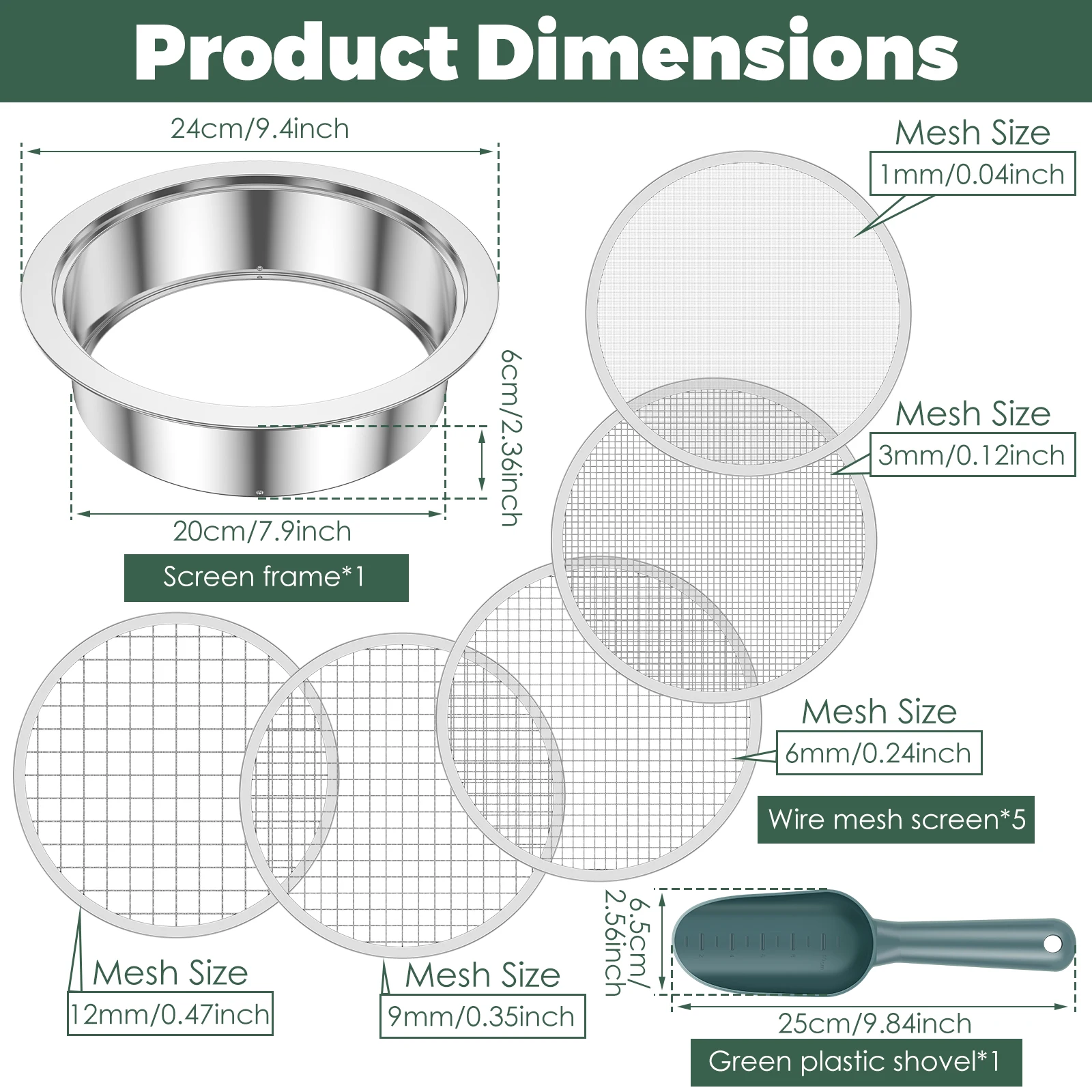 

Набор для просеивания почвы из нержавеющей стали