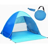 automatic foldable beach tent outdoor sun shelter anti uv shade camping tent blue