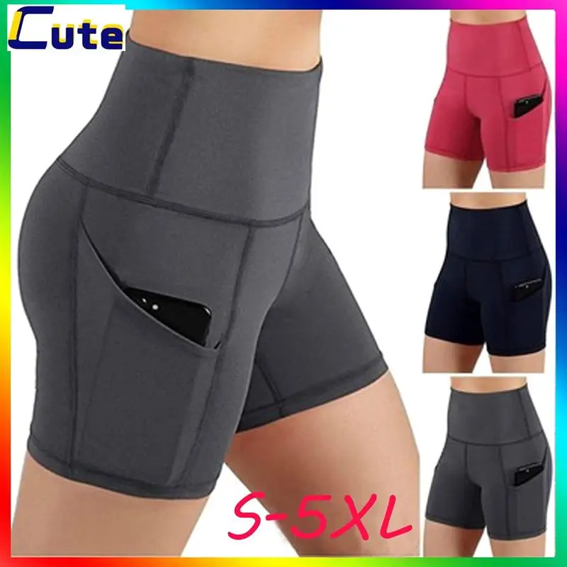 

Штаны для йоги с карманами и подтягиванием бедер, шорты для йоги в тренажерном зале, женские обтягивающие спортивные трико с высокой талией, штаны для бега и фитнеса, шорты